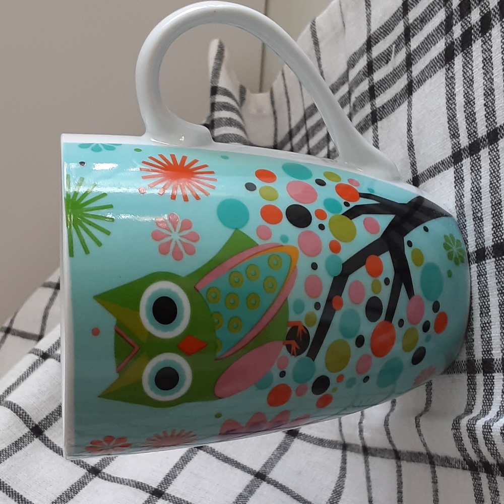 Colorful Owls Inspirational Scripture Joshua 1:9 Be Strong Courageous Cup Mug